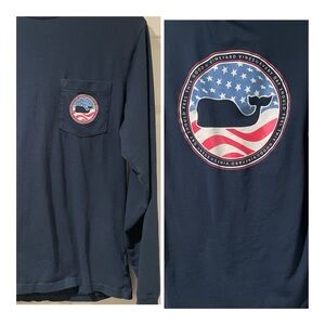Vineyard Vines Men's Dark Blue Long Sleeve Tee